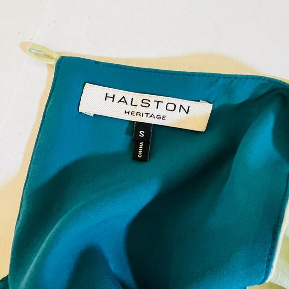 Halston Heritage Ombré Keyhole Double Split Kaftan Siz S Small In Atlantic Ombré - Picture 5 of 7